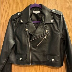 Nikki Lund Cropped Faux Leather Michaela Moto Jacket